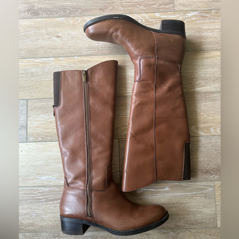 Franco Sarto Knee High Leather Riding Boots